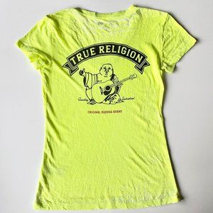True Religion Neon Yellow Short Sleeve Tee